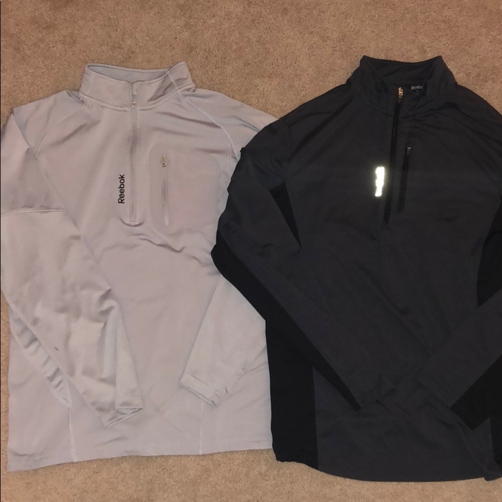 2 Reebok Half Zip Athletic Top Medium